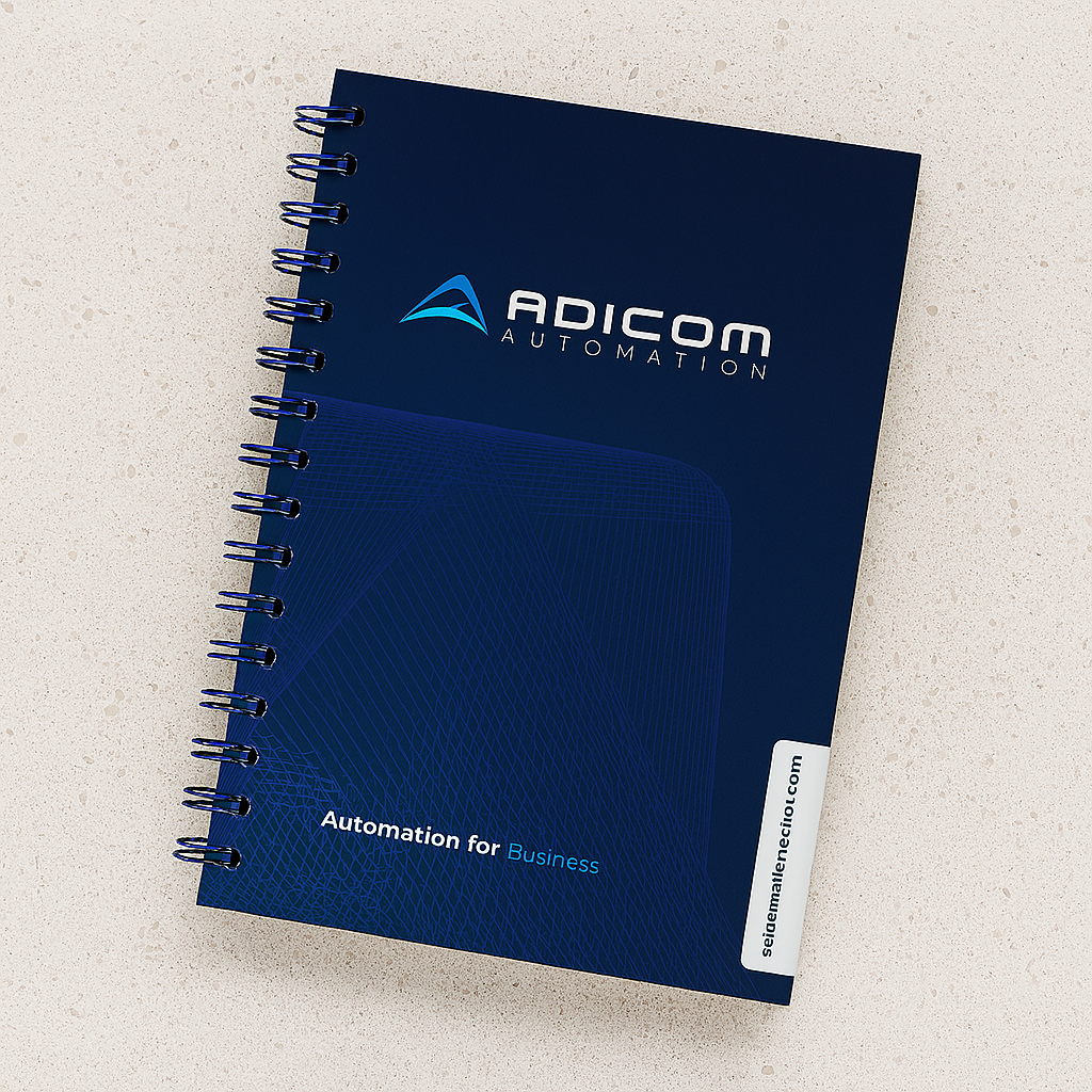 Libreta hardcover de arillo azul portada a color barniz UV