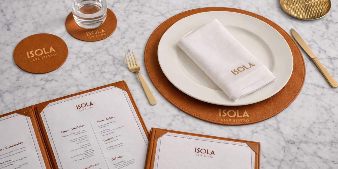 Portamenús personalizados y accesorios de mesa para restaurantes premium