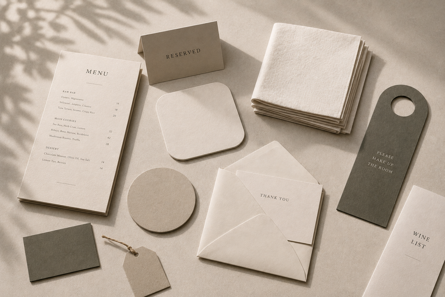 Papelería editorial personalizada para restaurantes hoteles y experiencias de marca